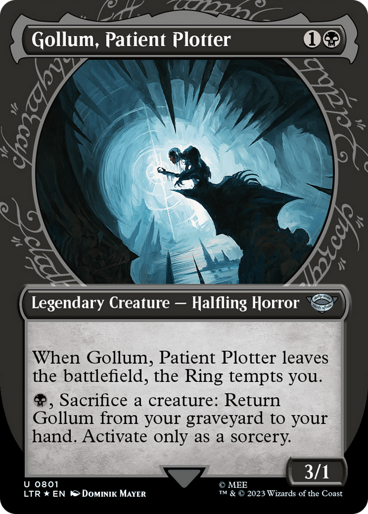 Gollum, Patient Plotter (Showcase) (Surge Foil) [The Lord of the Rings: Tales of Middle-Earth] | Cards and Coasters CA