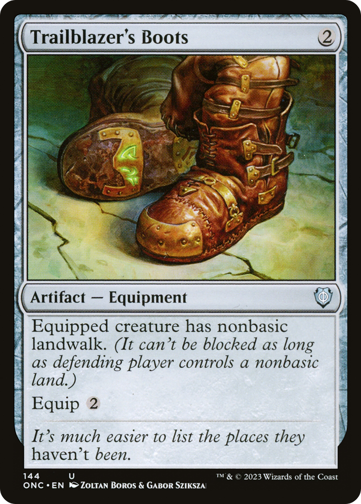 Trailblazer's Boots [Phyrexia: All Will Be One Commander] | Cards and Coasters CA