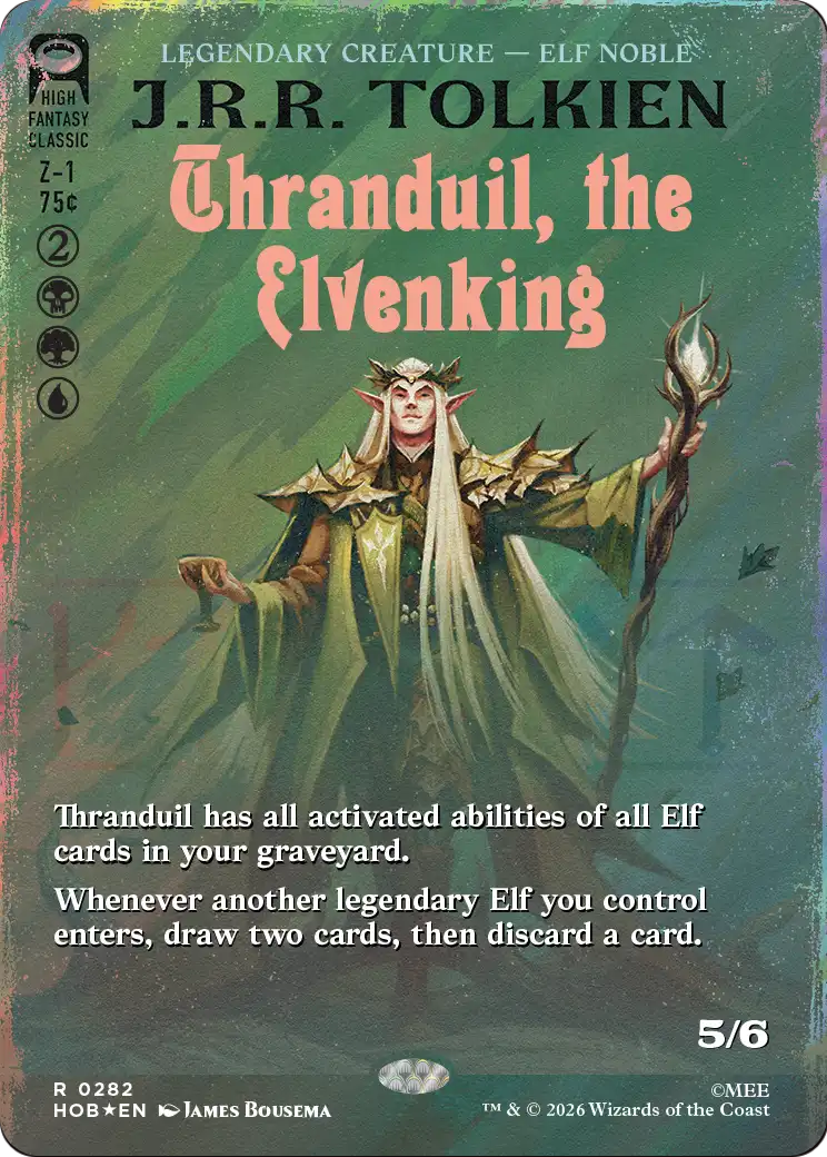Thranduil, the Elvenking (Borderless) (Surge Foil) [The Hobbit] | Cards and Coasters CA