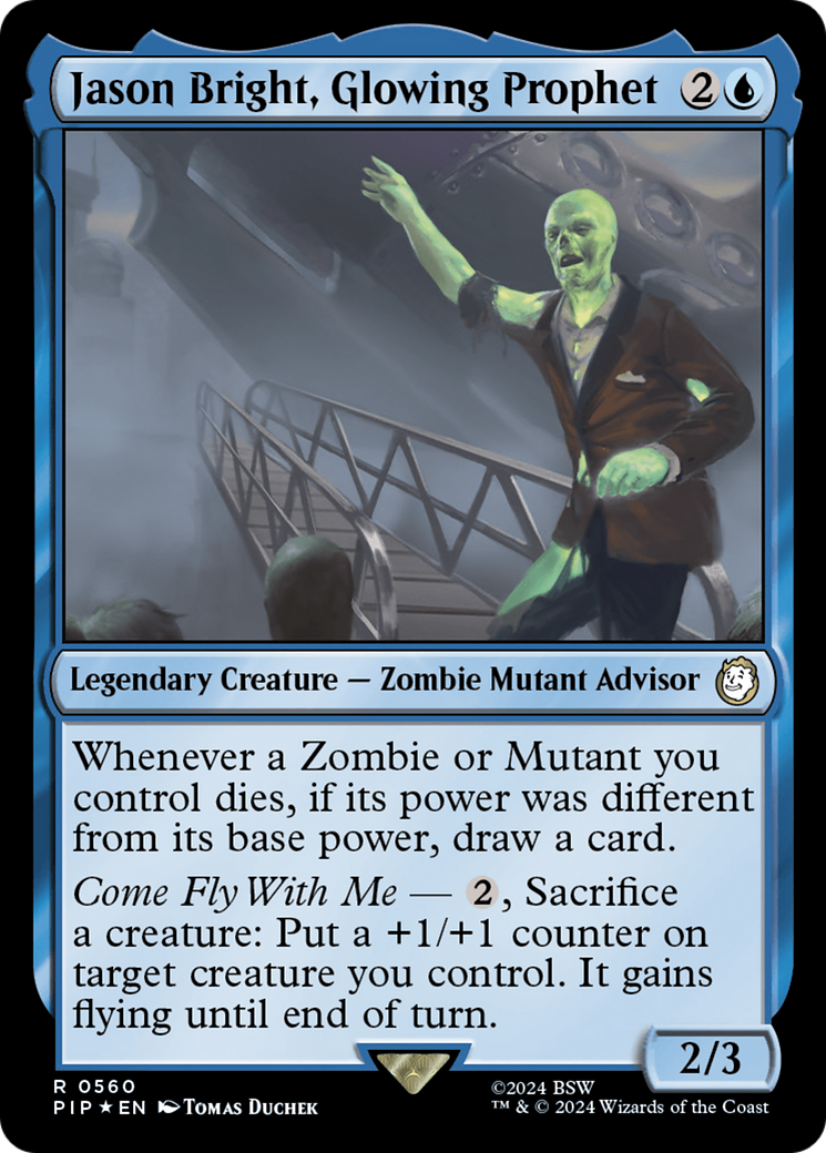 Jason Bright, Glowing Prophet (Surge Foil) [Fallout] | Cards and Coasters CA
