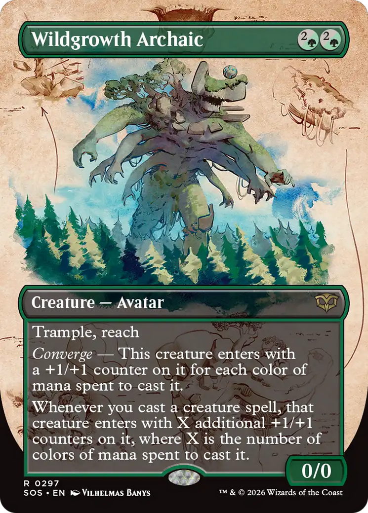 Wildgrowth Archaic (Borderless) [Secrets of Strixhaven] | Cards and Coasters CA