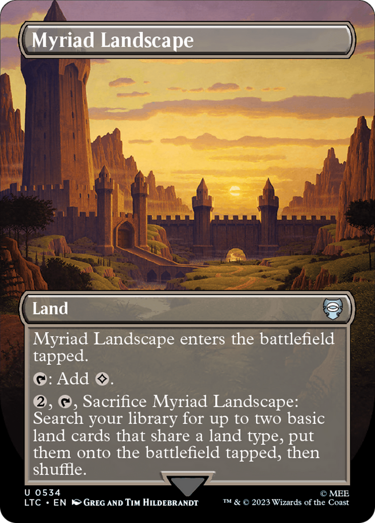 Myriad Landscape (Borderless) [The Lord of the Rings: Tales of Middle-Earth Commander] | Cards and Coasters CA
