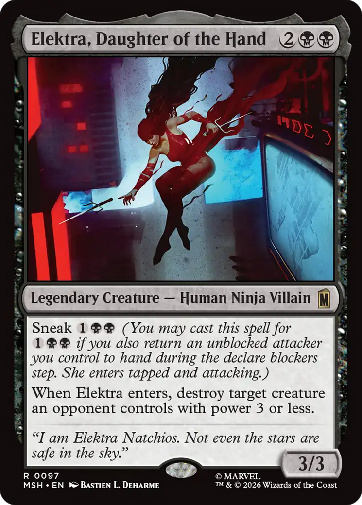 Elektra, Daughter of the Hand [Marvel Super Heroes] | Cards and Coasters CA