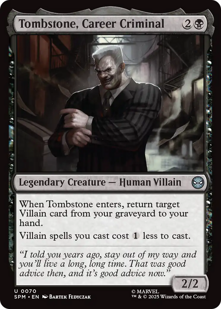 Tombstone, Career Criminal [Marvel's Spider-Man] | Cards and Coasters CA