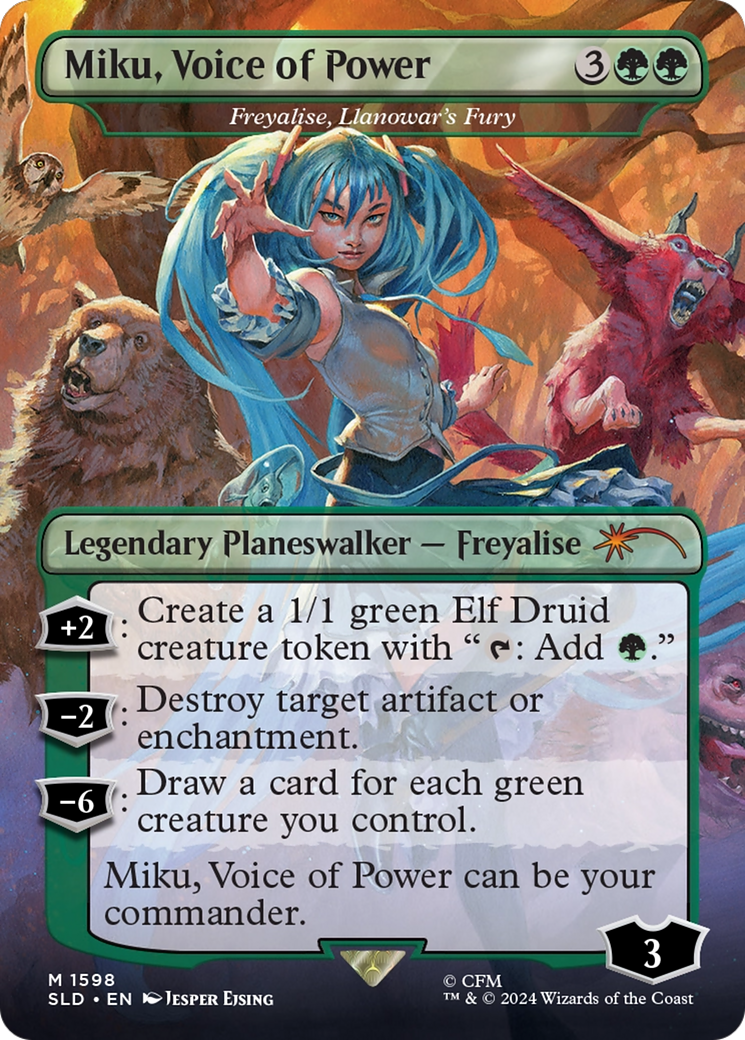 Miku, Voice of Power - Freyalise, Llanowar's Fury [Secret Lair Drop Series] | Cards and Coasters CA