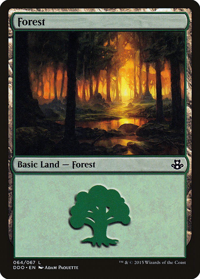 Forest (64) [Duel Decks: Elspeth vs. Kiora] | Cards and Coasters CA