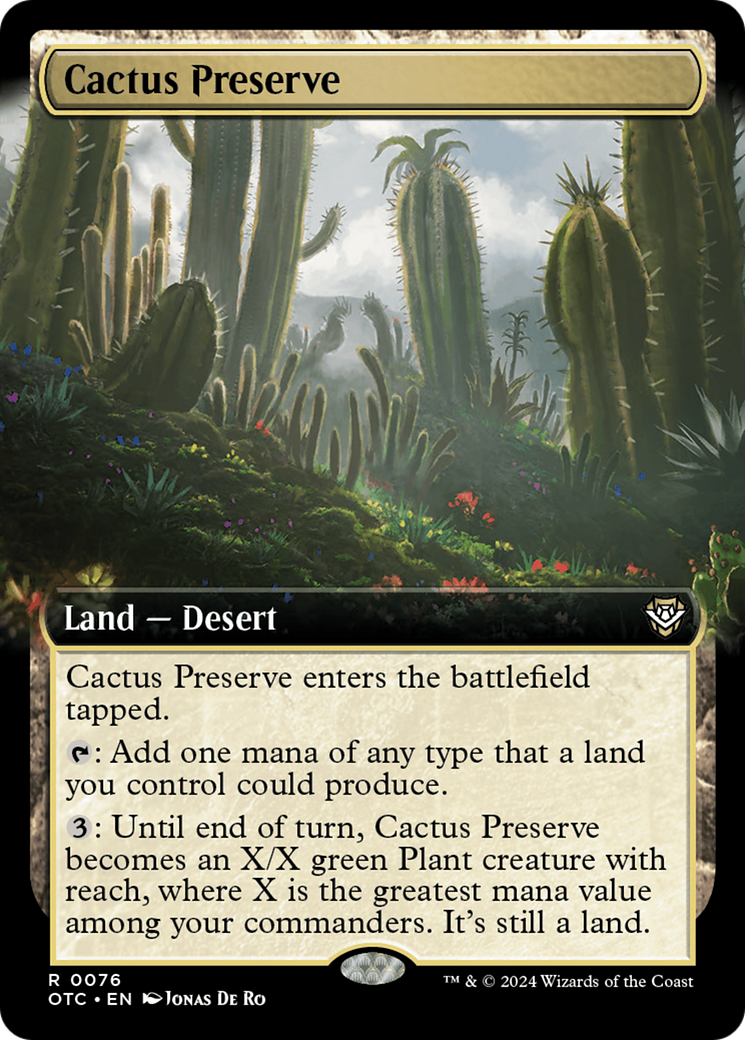 Cactus Preserve (Extended Art) [Outlaws of Thunder Junction Commander] | Cards and Coasters CA