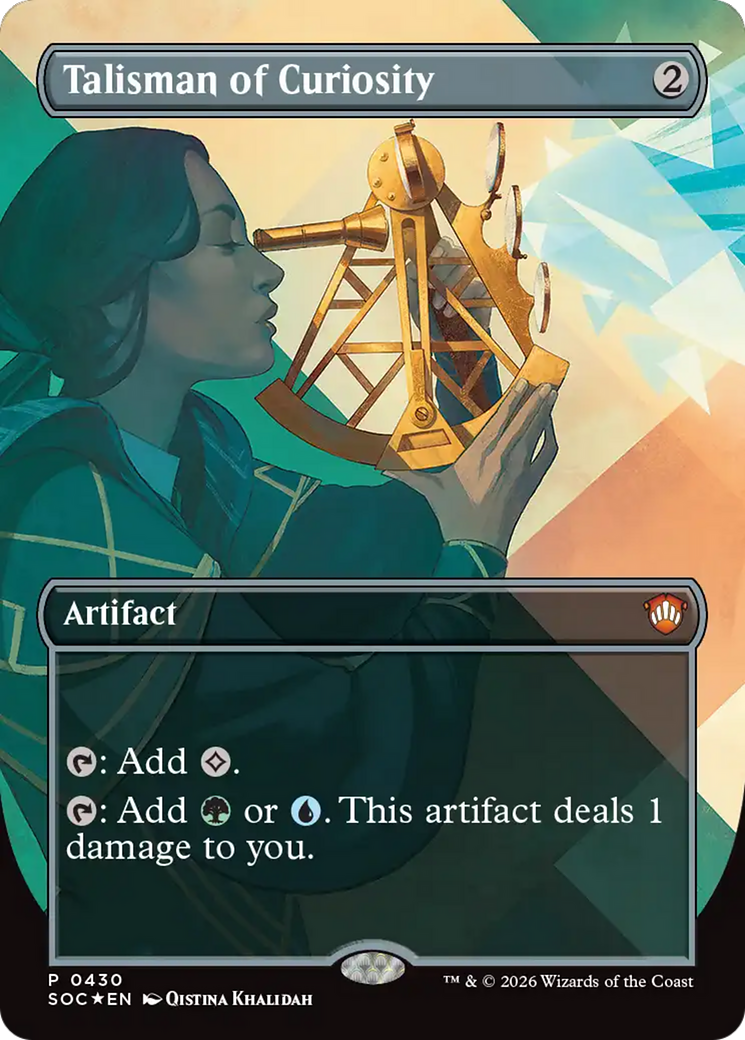 Talisman of Curiosity (Borderless) [Secrets of Strixhaven Commander] | Cards and Coasters CA