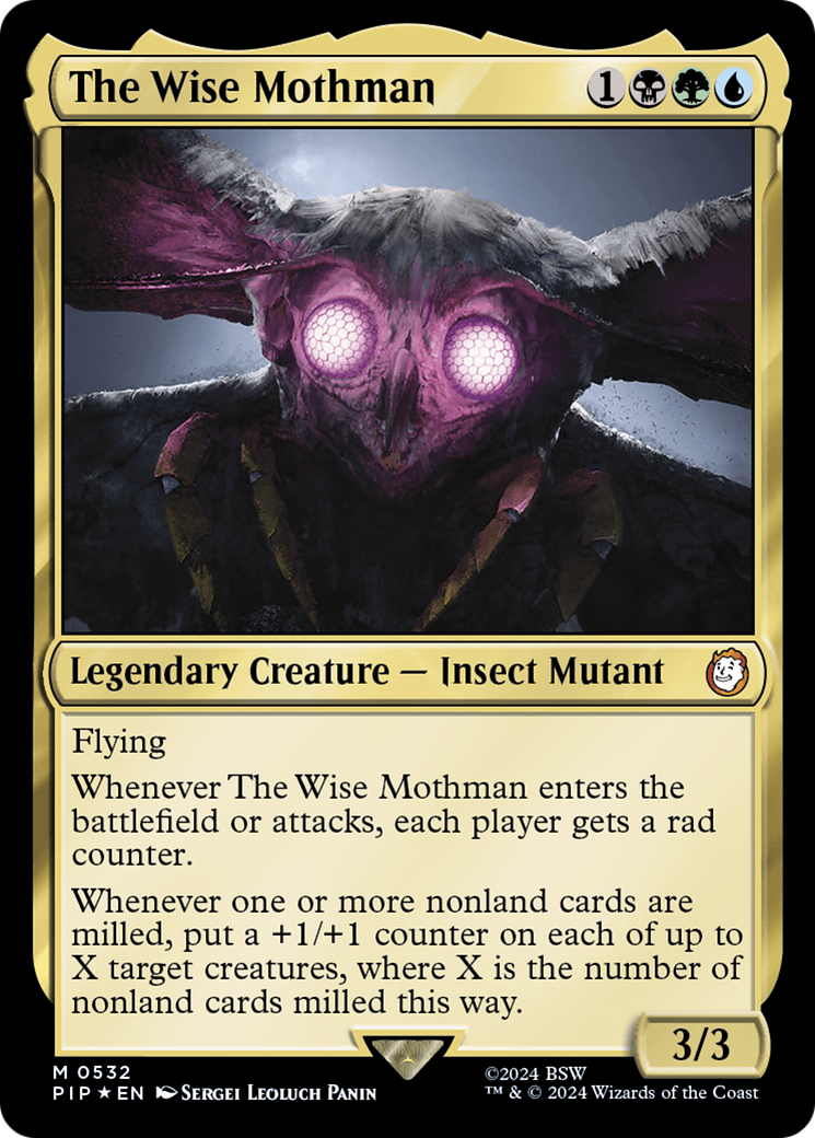 The Wise Mothman (Surge Foil) [Fallout] | Cards and Coasters CA