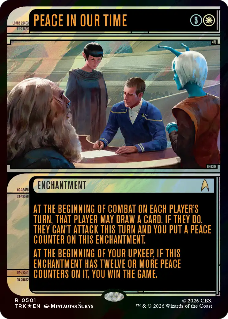 Peace in Our Time (Showcase) (Surge Foil) [Star Trek] | Cards and Coasters CA