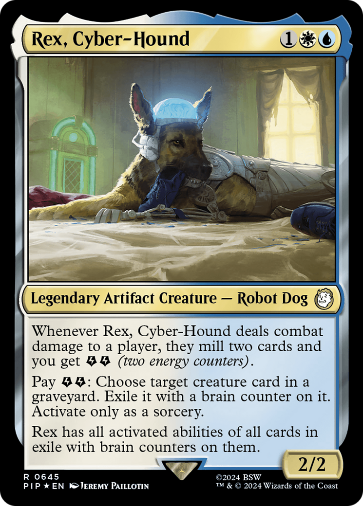 Rex, Cyber-Hound (Surge Foil) [Fallout] | Cards and Coasters CA