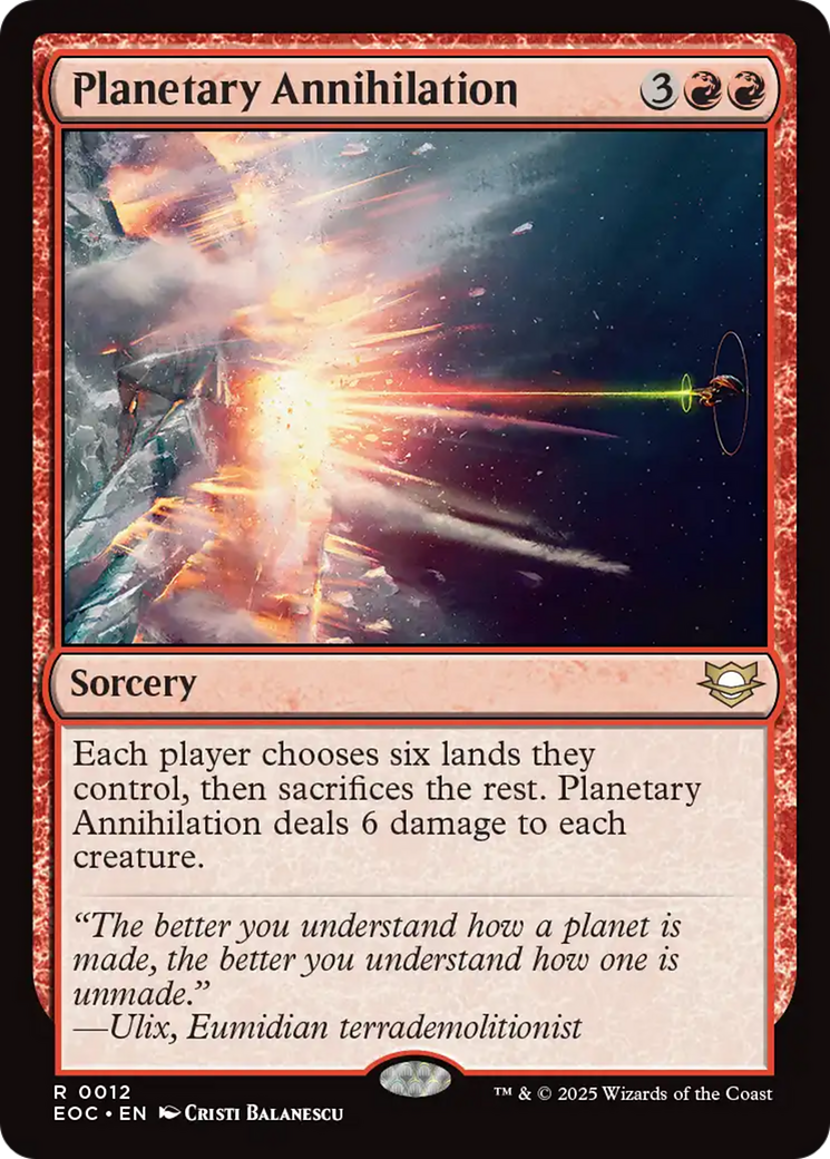 Planetary Annihilation [Edge of Eternities Commander] | Cards and Coasters CA