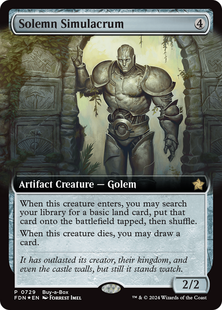 Solemn Simulacrum (Extended Art) (Buy-A-Box) [Foundations Promos] | Cards and Coasters CA