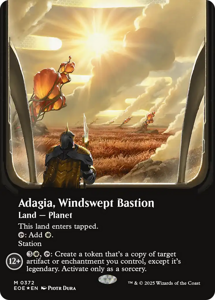 Adagia, Windswept Bastion (Borderless) (Galaxy Foil) [Edge of Eternities] | Cards and Coasters CA