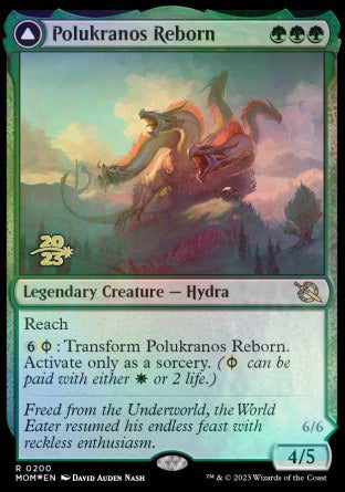 Polukranos Reborn // Polukranos, Engine of Ruin [March of the Machine Prerelease Promos] | Cards and Coasters CA