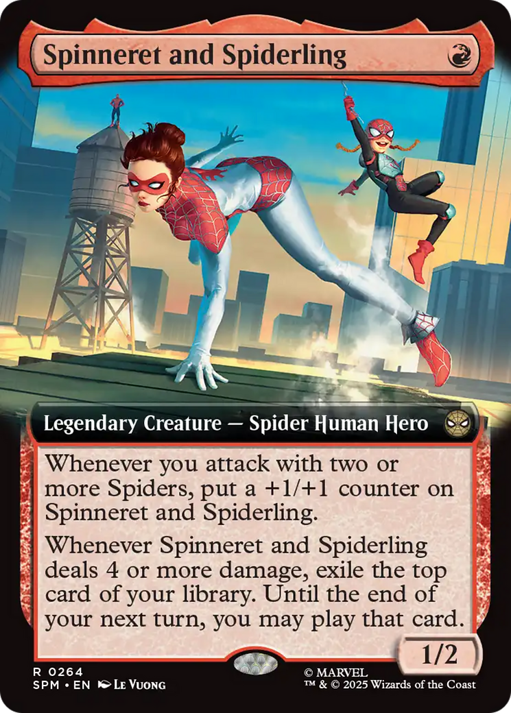 Spinneret and Spiderling (Extended Art) [Marvel's Spider-Man] | Cards and Coasters CA