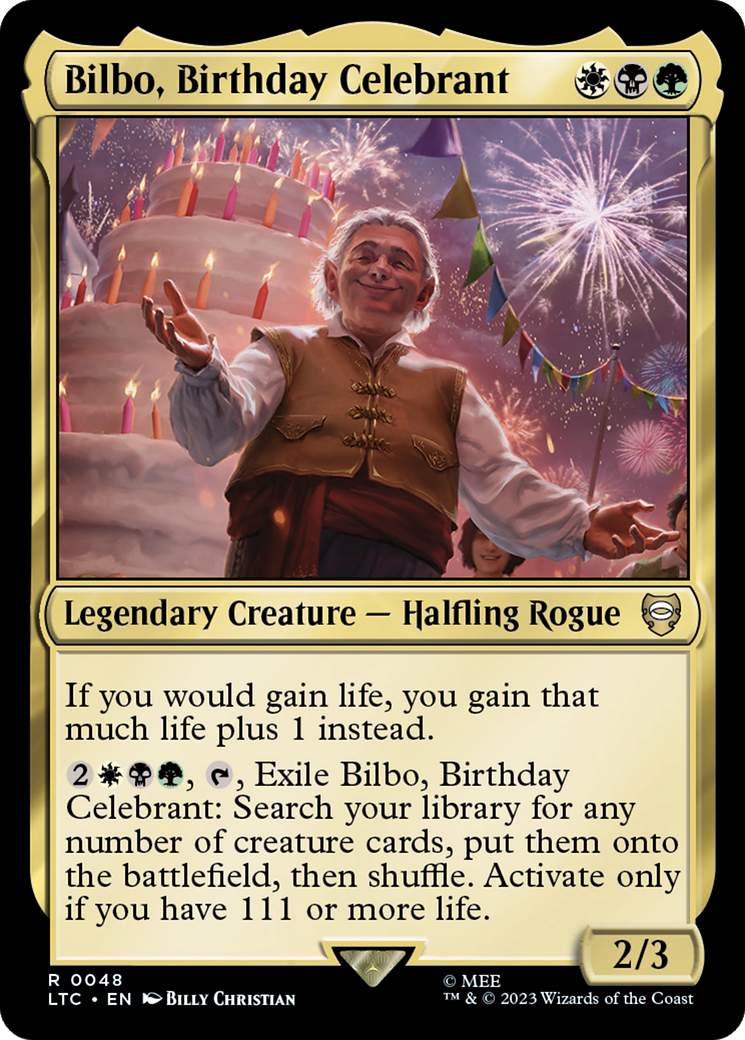 Bilbo, Birthday Celebrant [The Lord of the Rings: Tales of Middle-Earth Commander] | Cards and Coasters CA