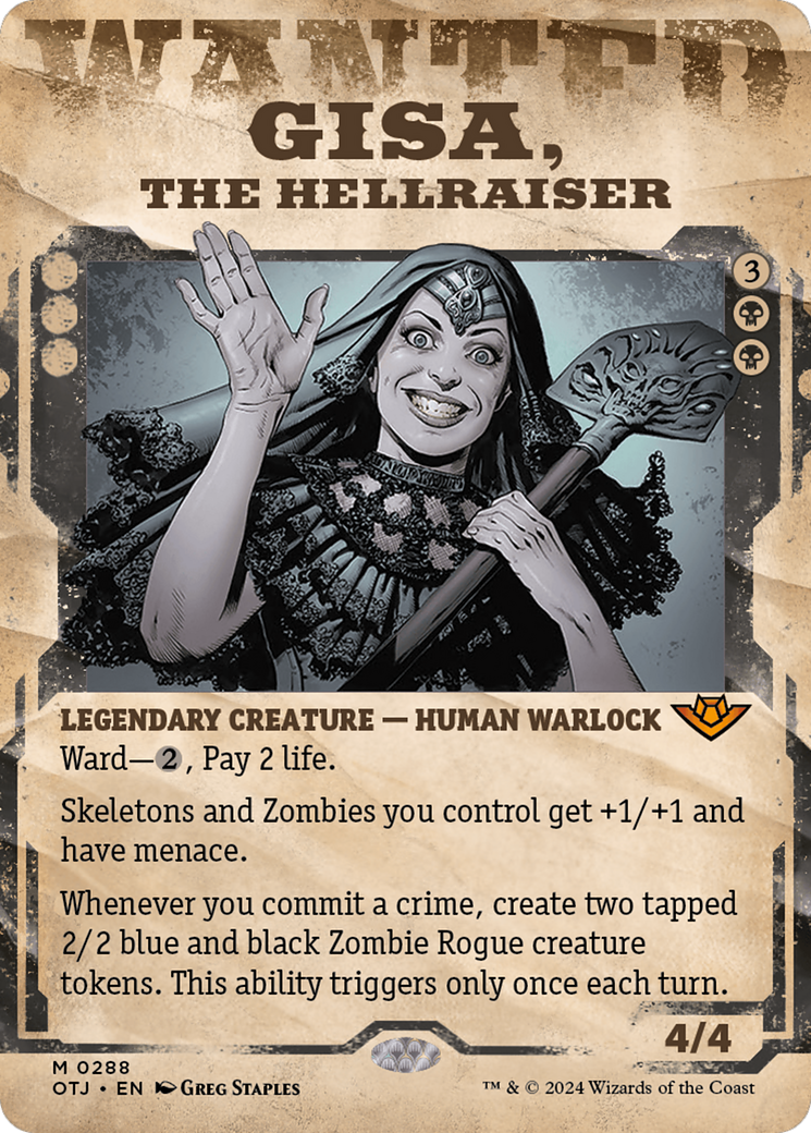 Gisa, the Hellraiser (Showcase) [Outlaws of Thunder Junction] | Cards and Coasters CA