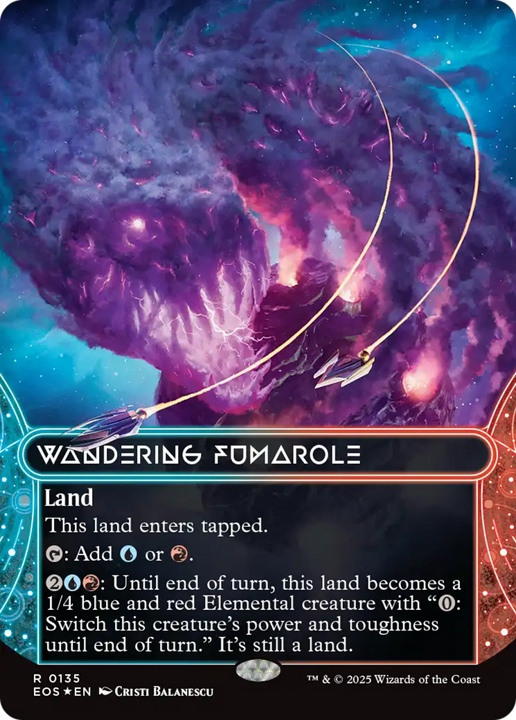 Wandering Fumarole (0135) (Borderless) (Galaxy Foil) [Edge of Eternities: Stellar Sights] | Cards and Coasters CA