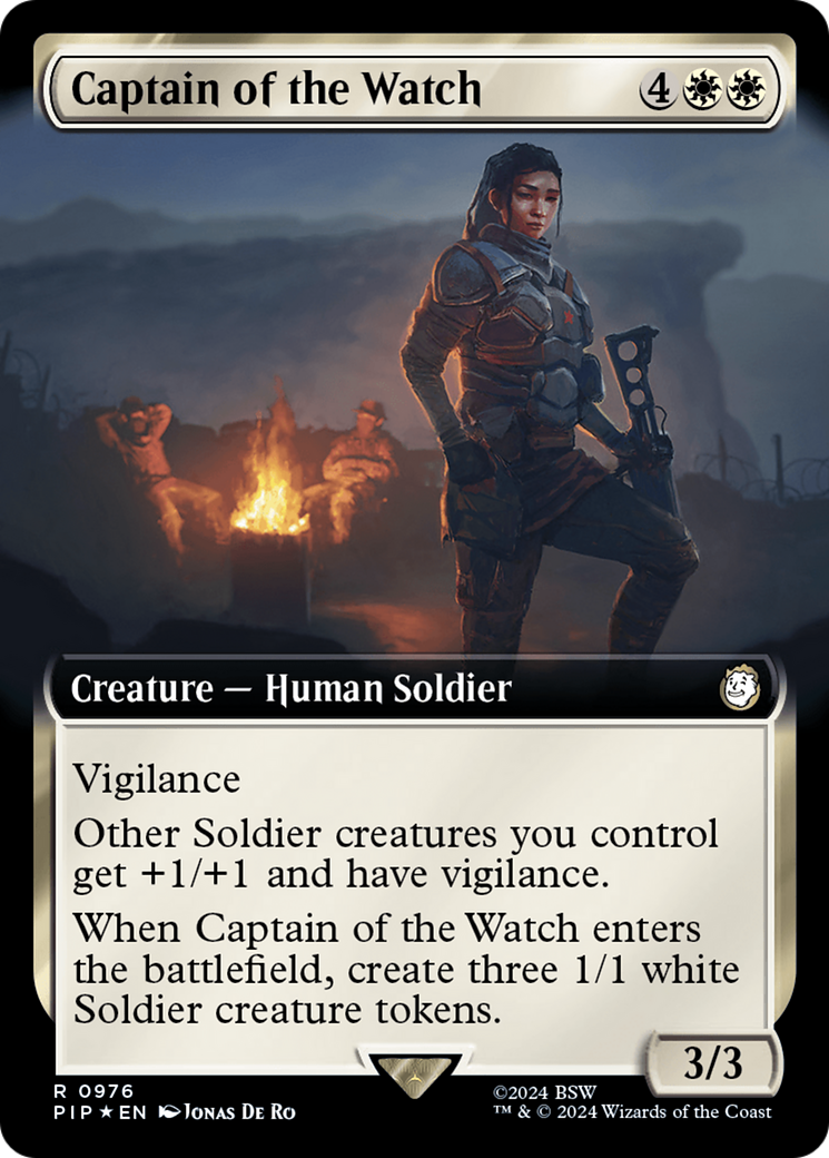 Captain of the Watch (Extended Art) (Surge Foil) [Fallout] | Cards and Coasters CA