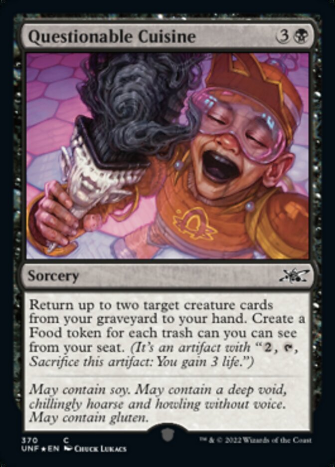 Questionable Cuisine (Galaxy Foil) [Unfinity] | Cards and Coasters CA