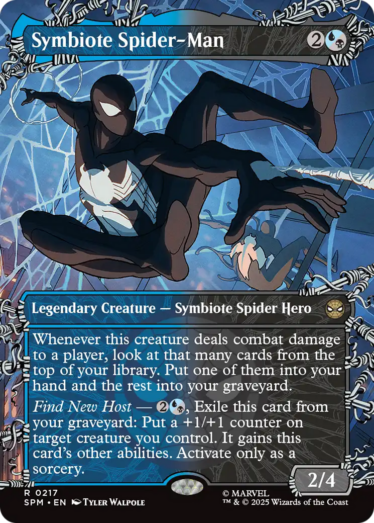 Symbiote Spider-Man (Borderless) [Marvel's Spider-Man] | Cards and Coasters CA