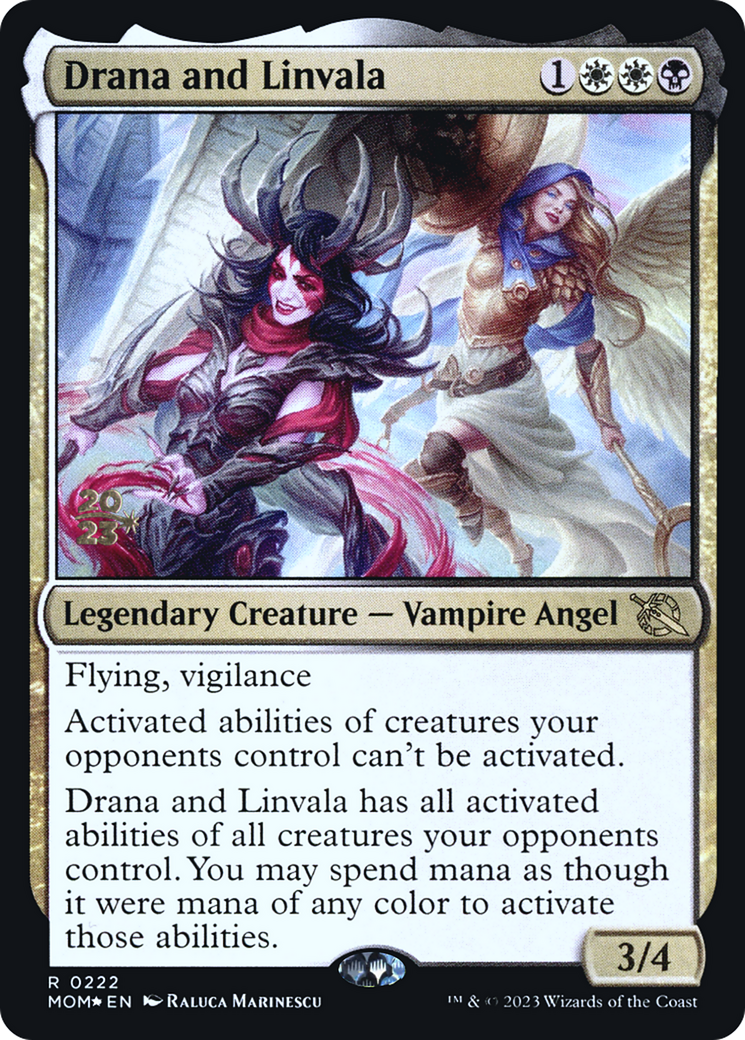 Drana and Linvala [March of the Machine Prerelease Promos] | Cards and Coasters CA