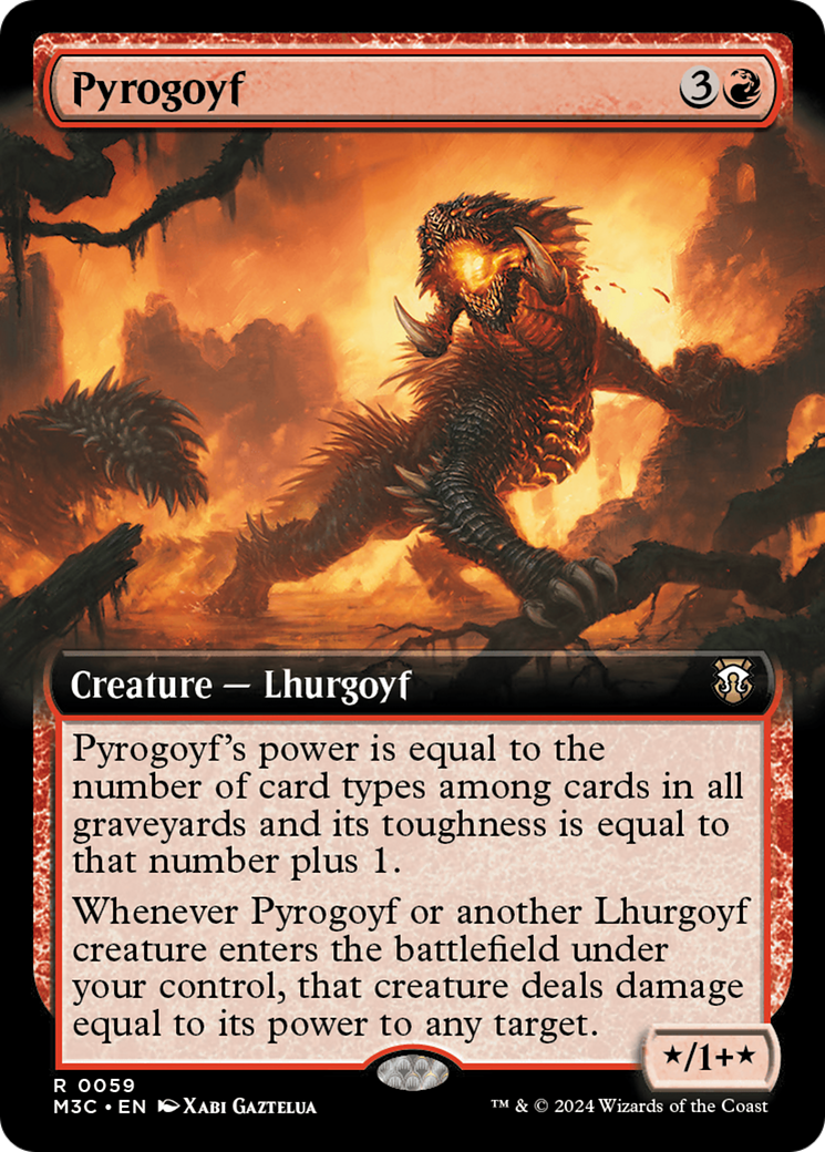 Pyrogoyf (Extended Art) [Modern Horizons 3 Commander] | Cards and Coasters CA