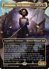 Aminatou, Veil Piercer (Borderless) [Duskmourn: House of Horror Commander] | Cards and Coasters CA