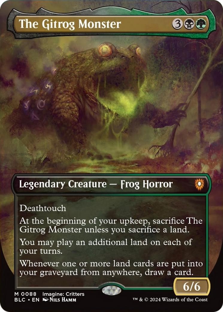 The Gitrog Monster (Borderless) [Bloomburrow Commander] | Cards and Coasters CA