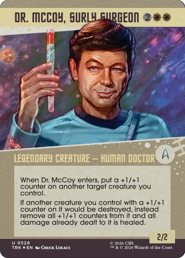 Dr. McCoy, Surly Surgeon (Showcase) (Surge Foil) [Star Trek] | Cards and Coasters CA