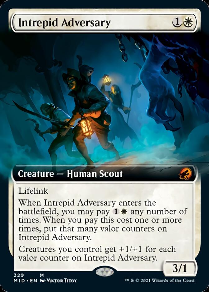 Intrepid Adversary (Extended Art) [Innistrad: Midnight Hunt] | Cards and Coasters CA