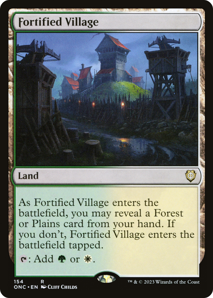 Fortified Village [Phyrexia: All Will Be One Commander] | Cards and Coasters CA