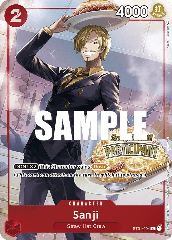 Sanji (Online Regional 2023) [Participant] [One Piece Promotion Cards] | Cards and Coasters CA