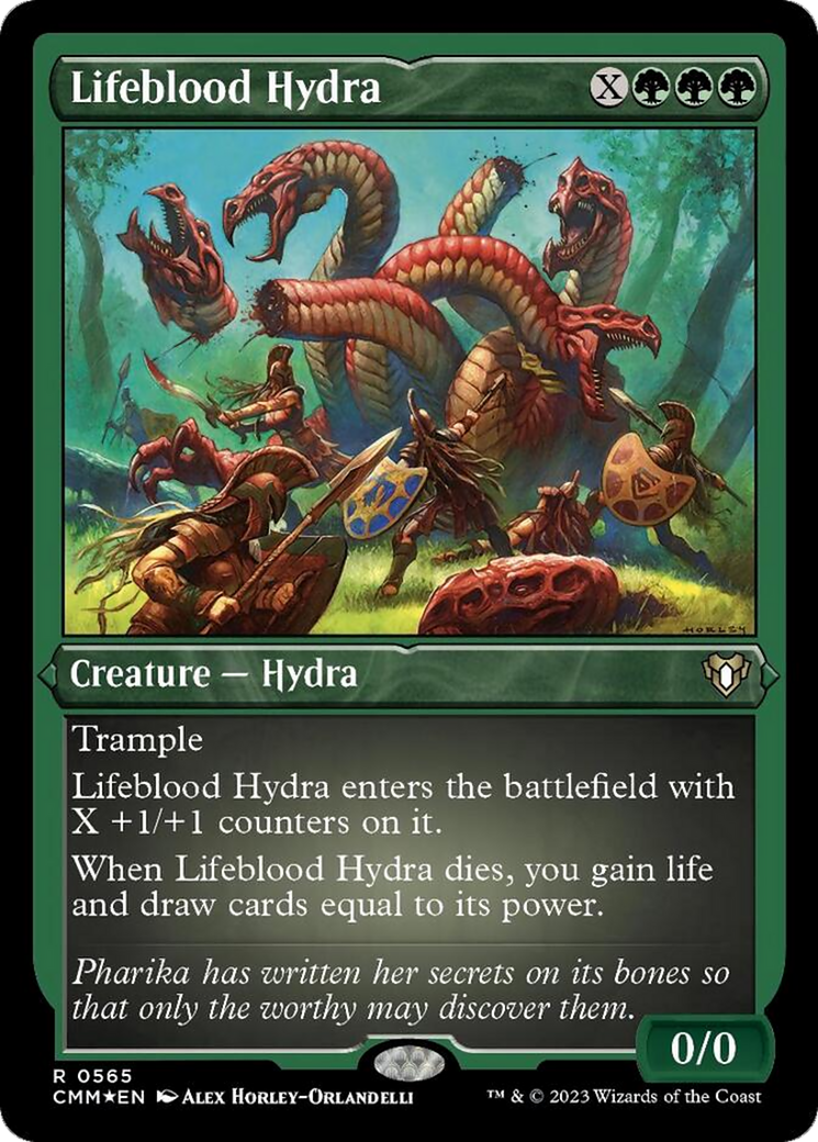 Lifeblood Hydra (Foil Etched) [Commander Masters] | Cards and Coasters CA