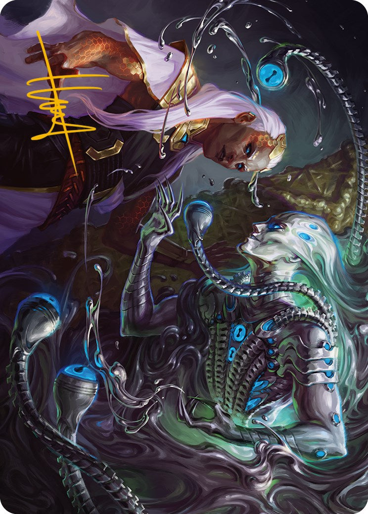 Mirage Mockery Art Card (Gold-Stamped Signature) [Phyrexia: All Will Be One Art Series] | Cards and Coasters CA