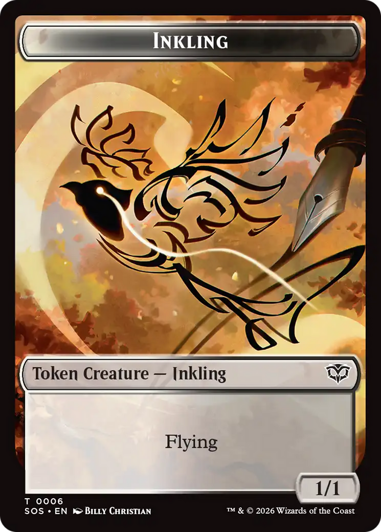 Inkling (0006) // Spirit (0010) Double-Sided Token [Secrets of Strixhaven Tokens] | Cards and Coasters CA