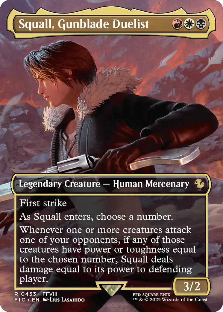 Squall, Gunblade Duelist (Borderless) [FINAL FANTASY Commander] | Cards and Coasters CA