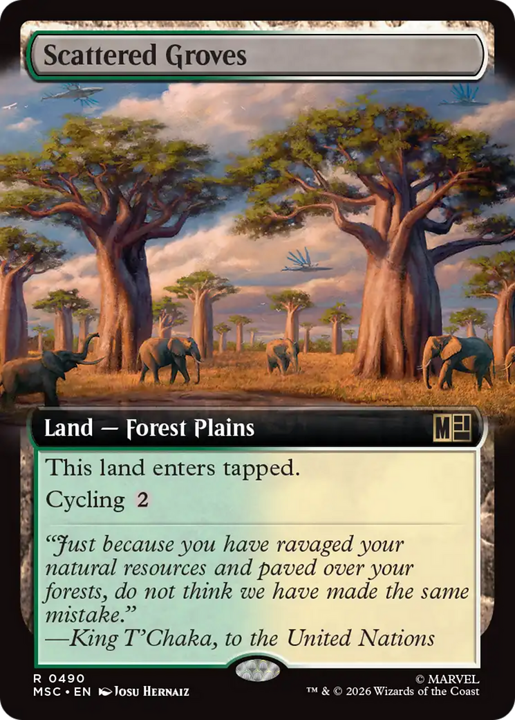 Scattered Groves (Extended Art) [Marvel Super Heroes Commander] | Cards and Coasters CA