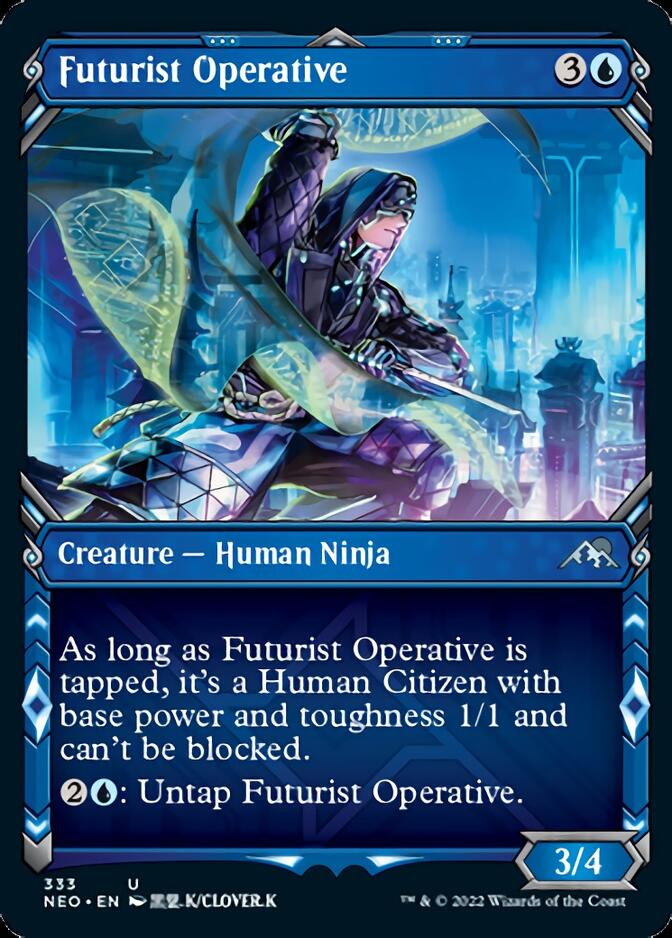 Futurist Operative (Showcase Ninja) [Kamigawa: Neon Dynasty] | Cards and Coasters CA