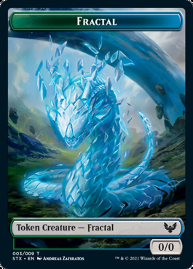 Elemental // Fractal Double-Sided Token [Strixhaven: School of Mages Tokens] | Cards and Coasters CA