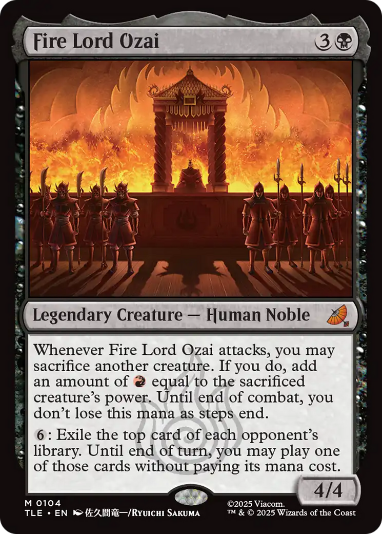 Fire Lord Ozai [Avatar: The Last Airbender: Eternal-Legal] | Cards and Coasters CA