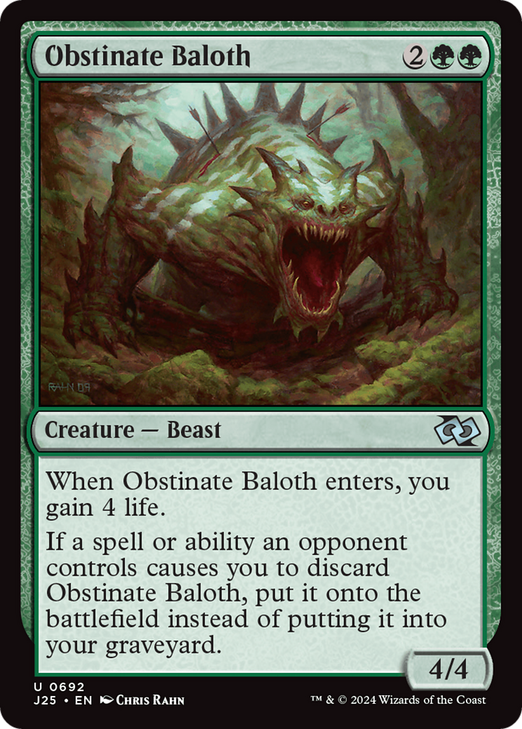 Obstinate Baloth [Foundations Jumpstart] | Cards and Coasters CA