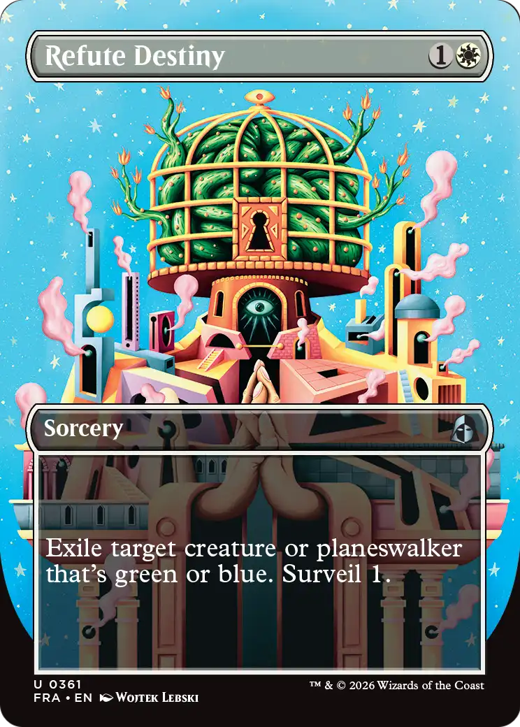 Refute Destiny (Borderless) [Reality Fracture] | Cards and Coasters CA