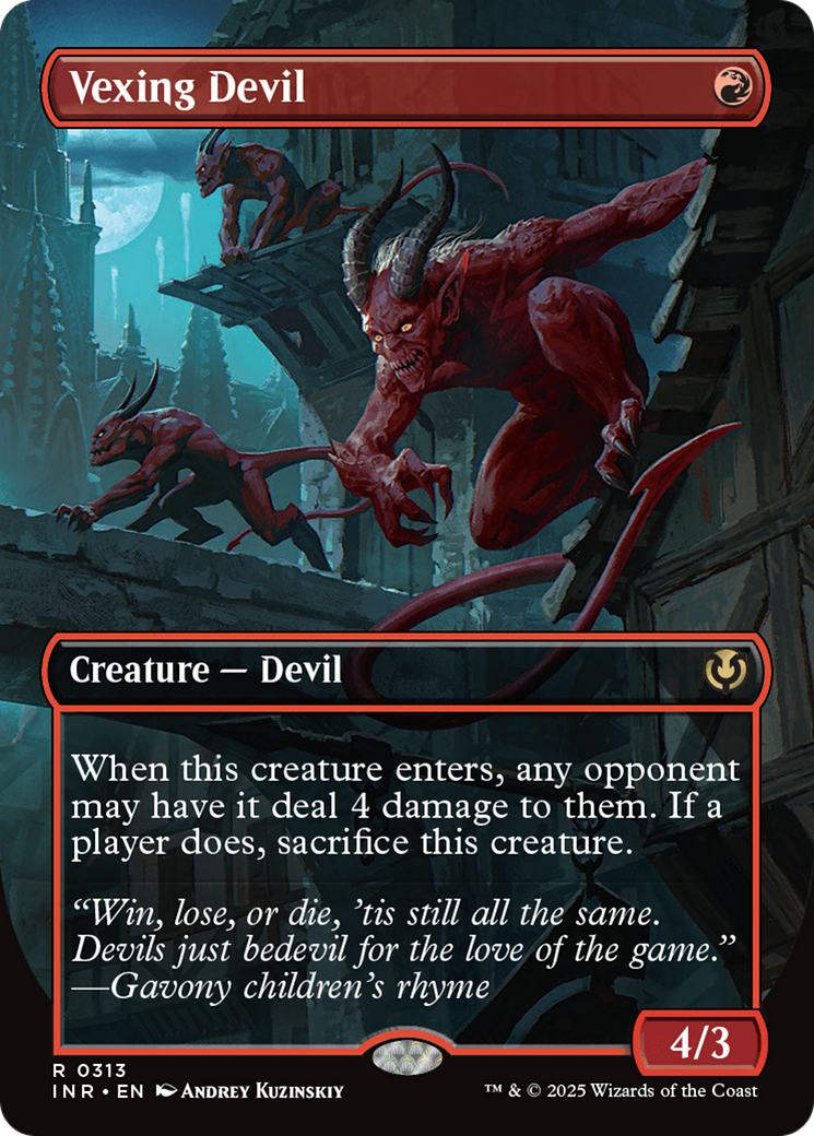 Vexing Devil (Borderless) [Innistrad Remastered] | Cards and Coasters CA