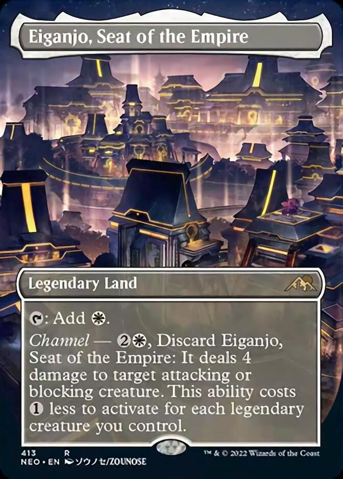 Eiganjo, Seat of the Empire (Borderless Alternate Art) [Kamigawa: Neon Dynasty] | Cards and Coasters CA