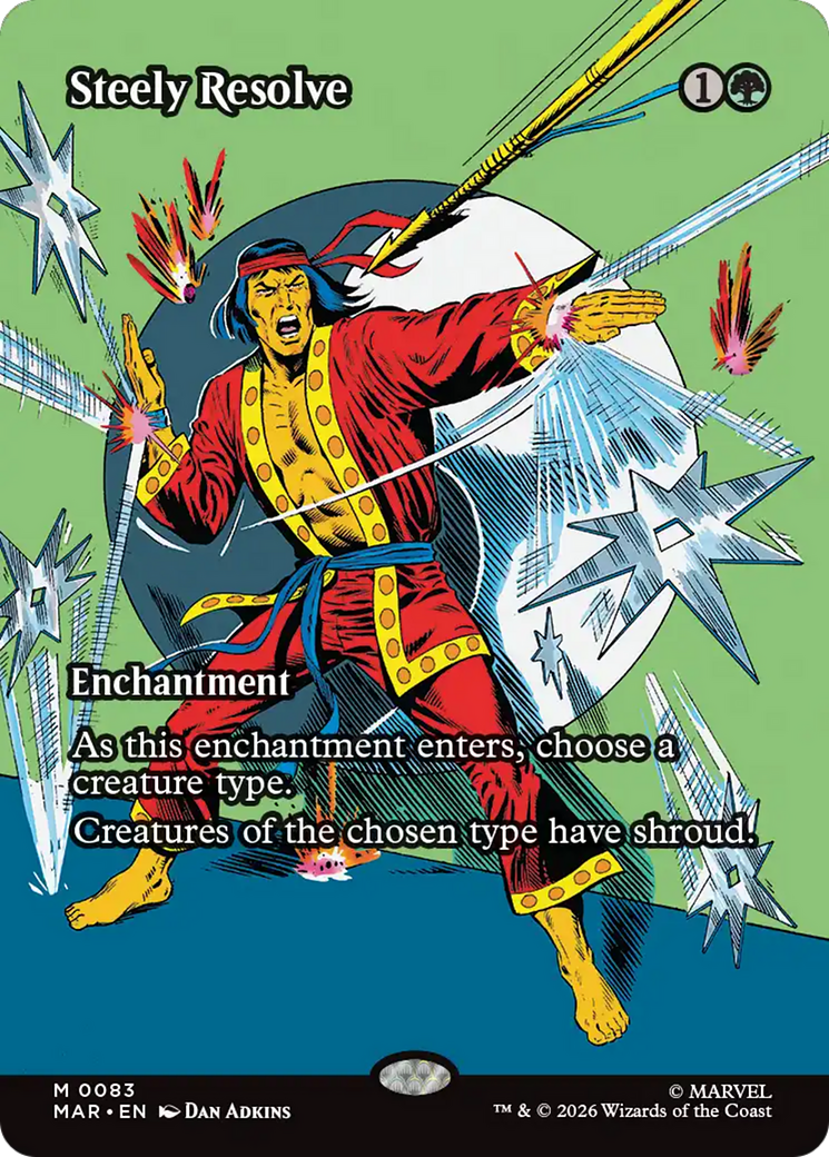 Steely Resolve (Borderless) [Marvel Universe: Eternal-Legal] | Cards and Coasters CA