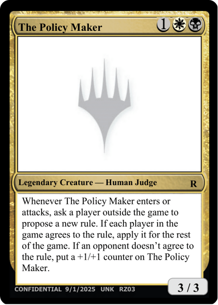 The Policy Maker [Unknown Event] | Cards and Coasters CA
