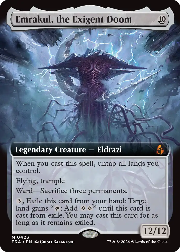 Emrakul, the Exigent Doom (Extended Art) [Reality Fracture] | Cards and Coasters CA