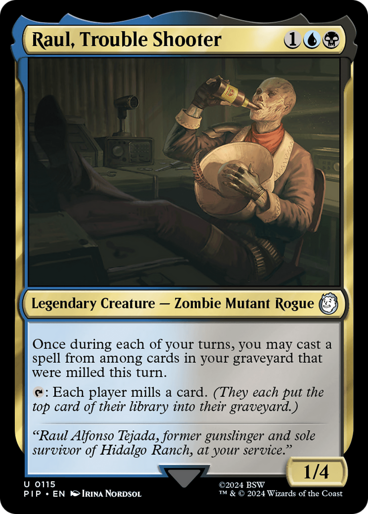 Raul, Trouble Shooter [Fallout] | Cards and Coasters CA